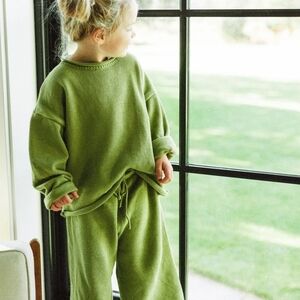 Fostered Collection Cozy Green Kids Sweater and Pants Set